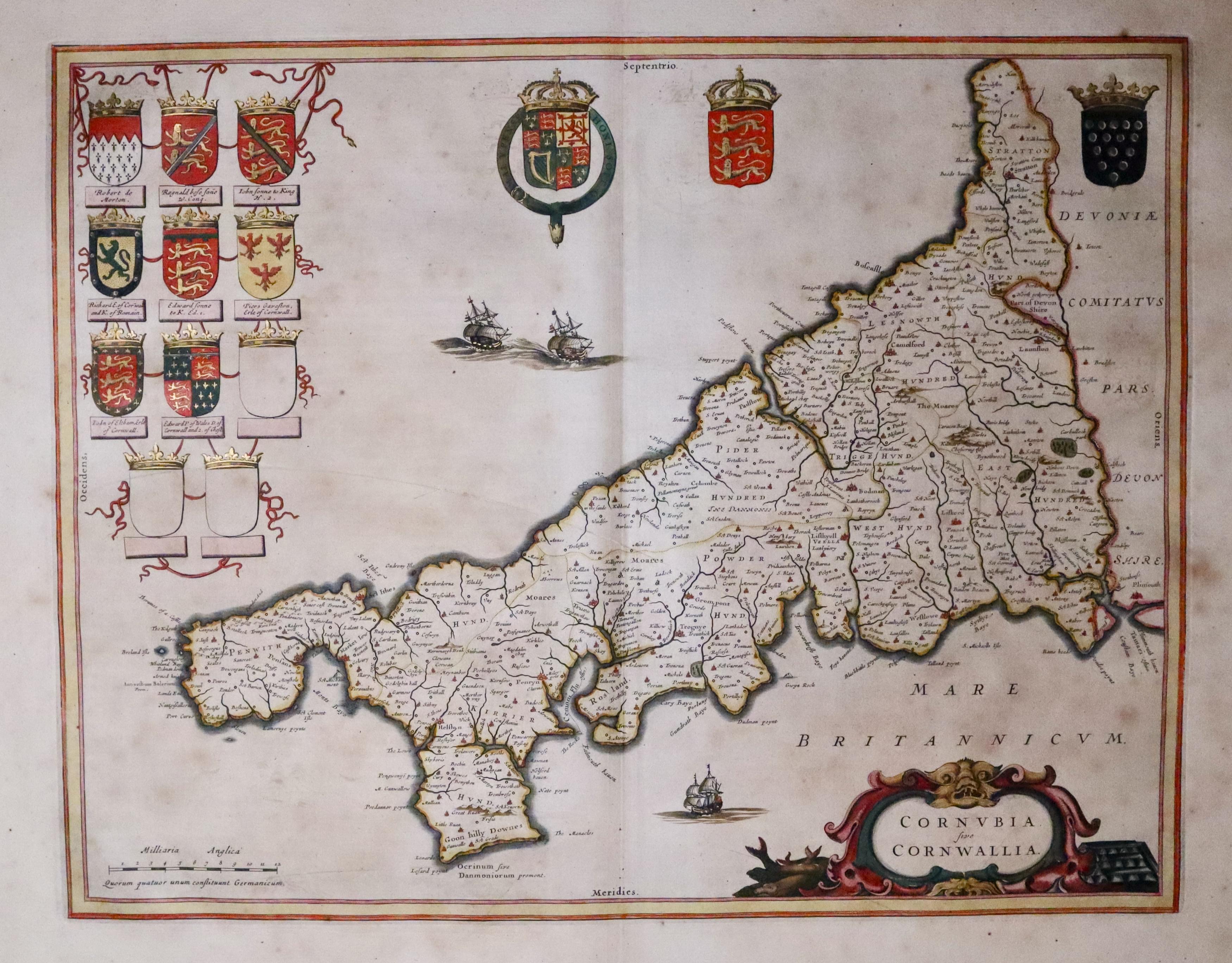 Cornwall Joan Blaeu 1648  Cornwall Joan Blaeu 1648