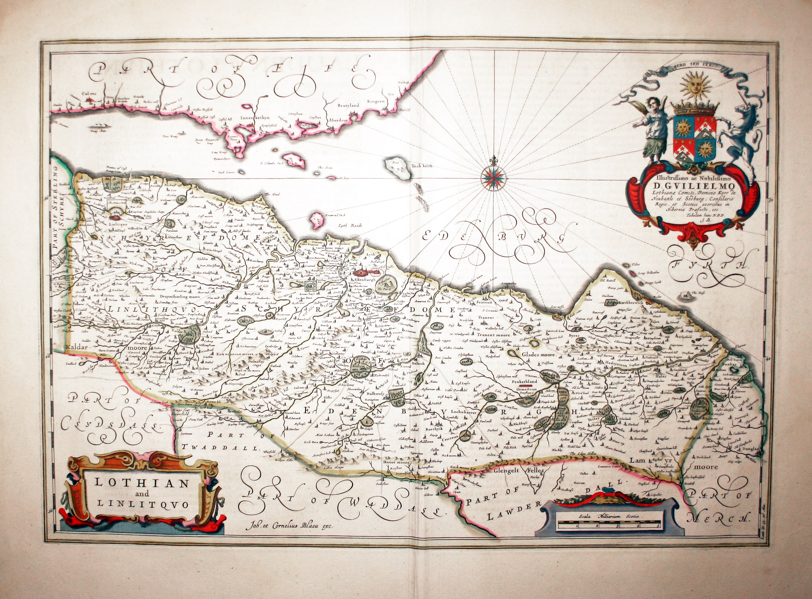 Lothian and Linlithgow by Joan Blaeu  Lothian and Linlithgow by Joan Blaeu