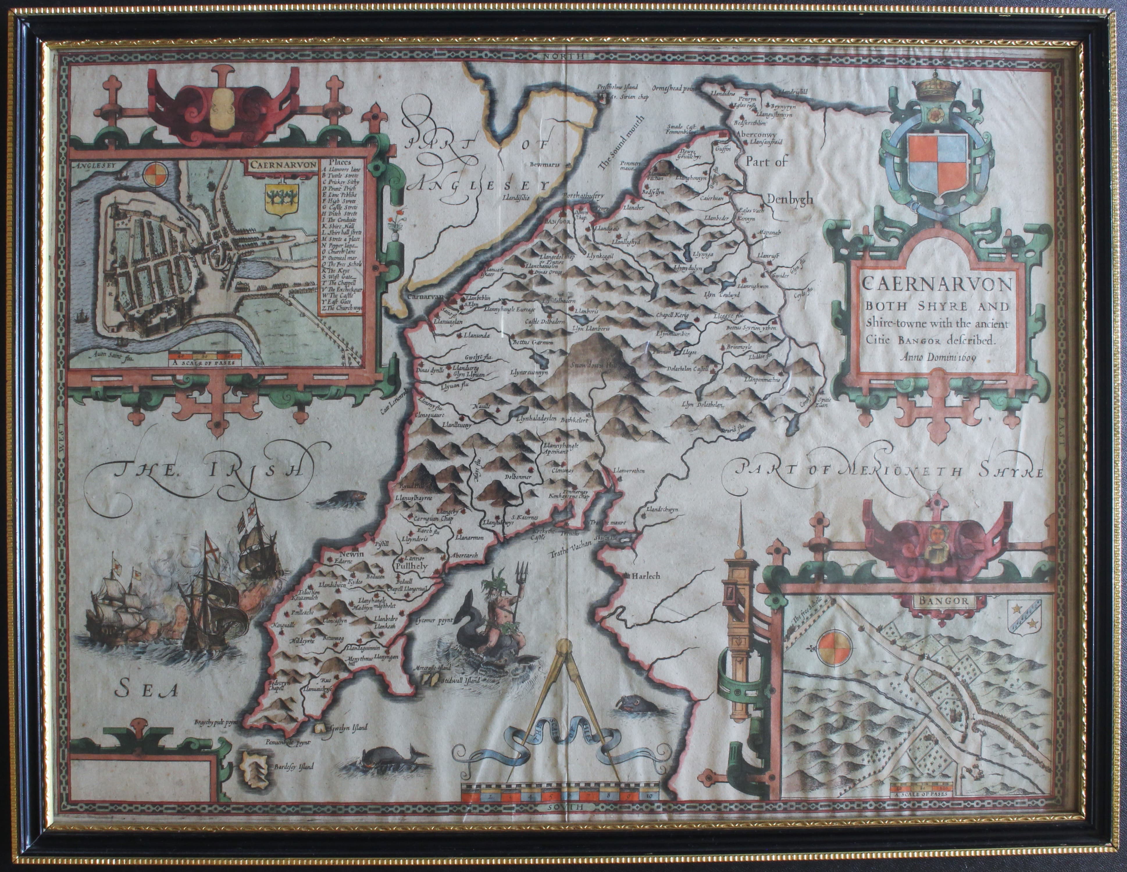 John Speed map of Caernarvonshire Proof c.1611  John Speed map of Caernarvonshire Proof c.1611