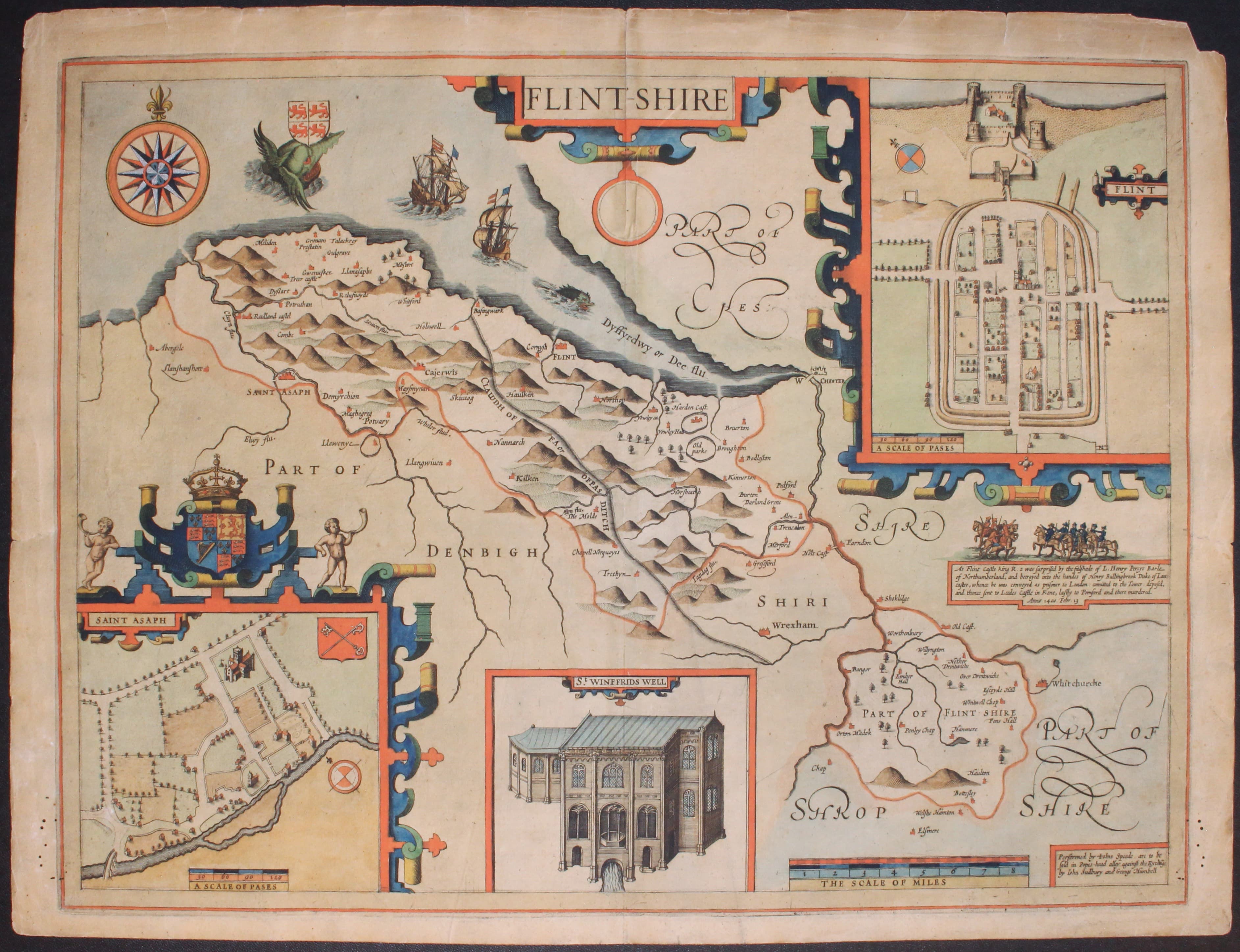John Speed map of Flintshire Proof c.1611  John Speed map of Flintshire Proof c.1611