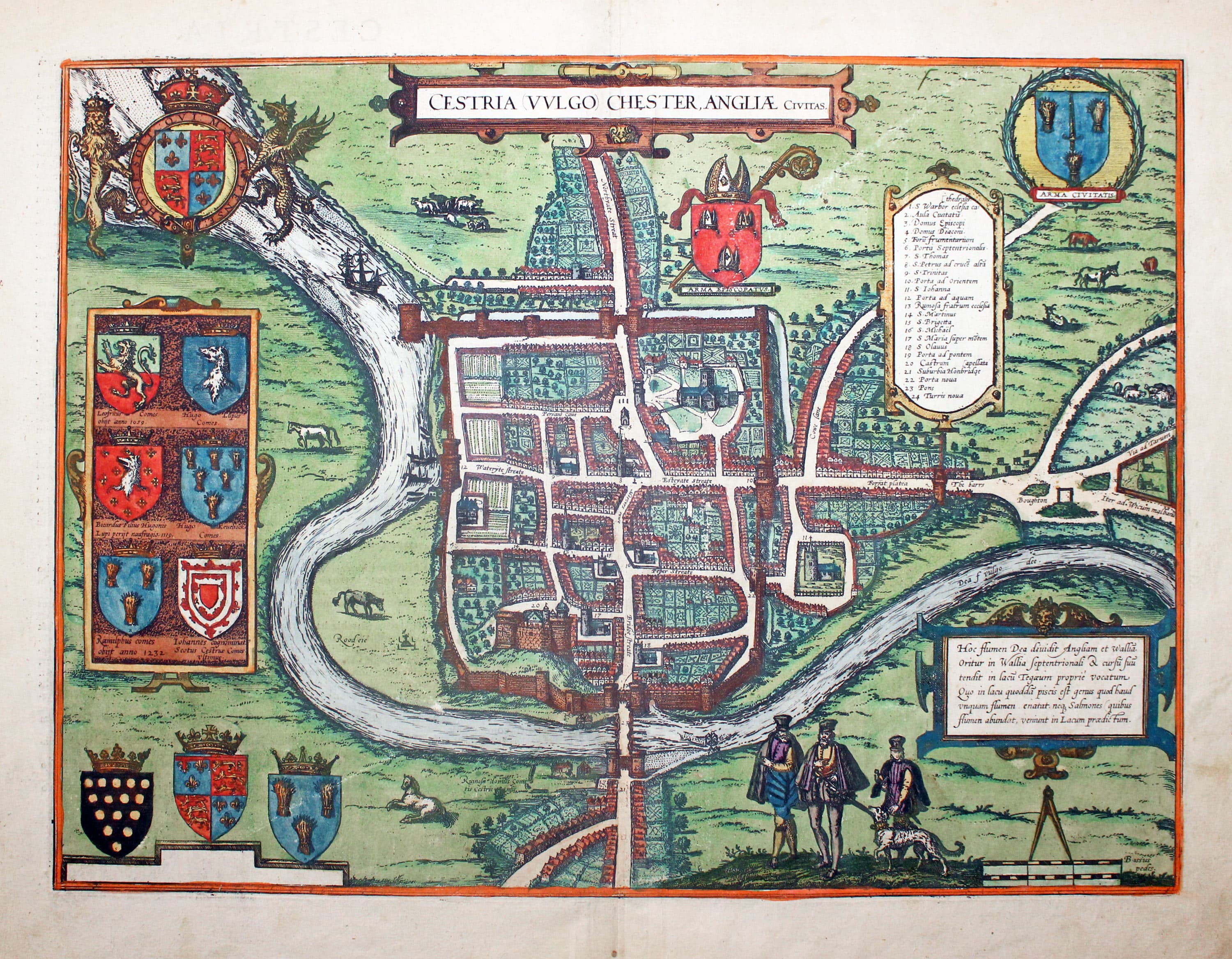 Plan of Chester by George Braun and Franz Hogenberg  Plan of Chester by George Braun and Franz Hogenberg
