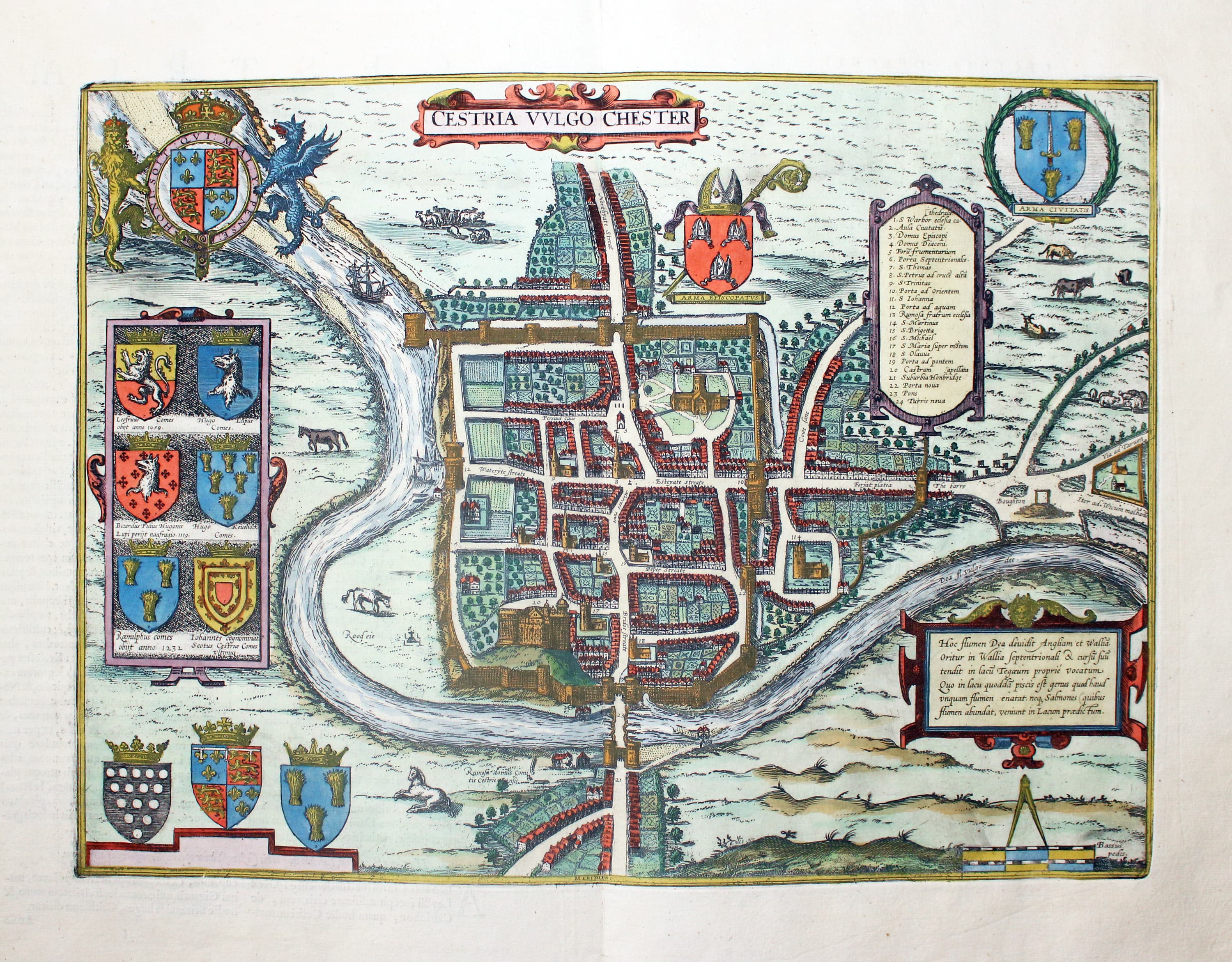 Jansson edition of Hogenberg's plan of Chester 1657  Jansson edition of Hogenberg's plan of Chester 1657