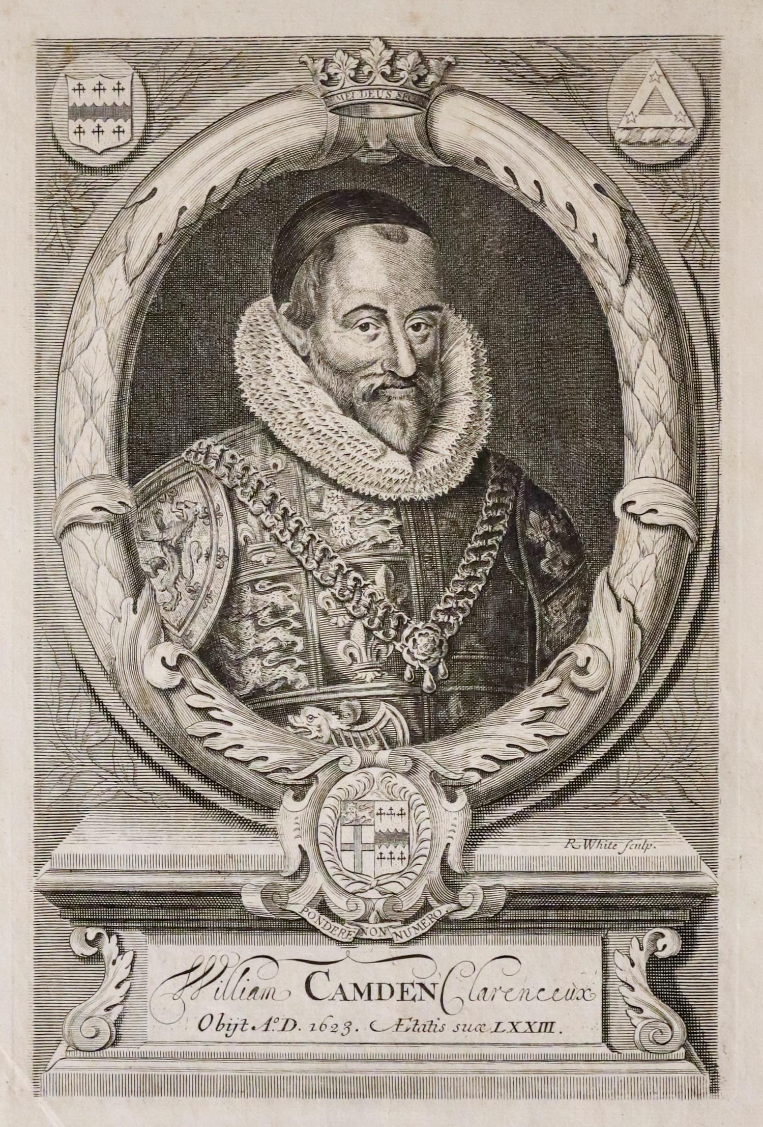 Engraving of William Camden 17th century  Engraving of William Camden 17th century