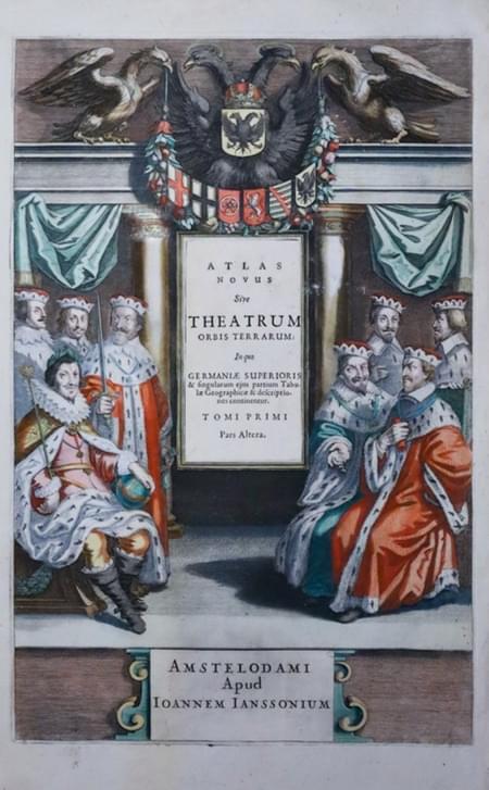 17th century frontispiece to Jansson's atllas of Germany