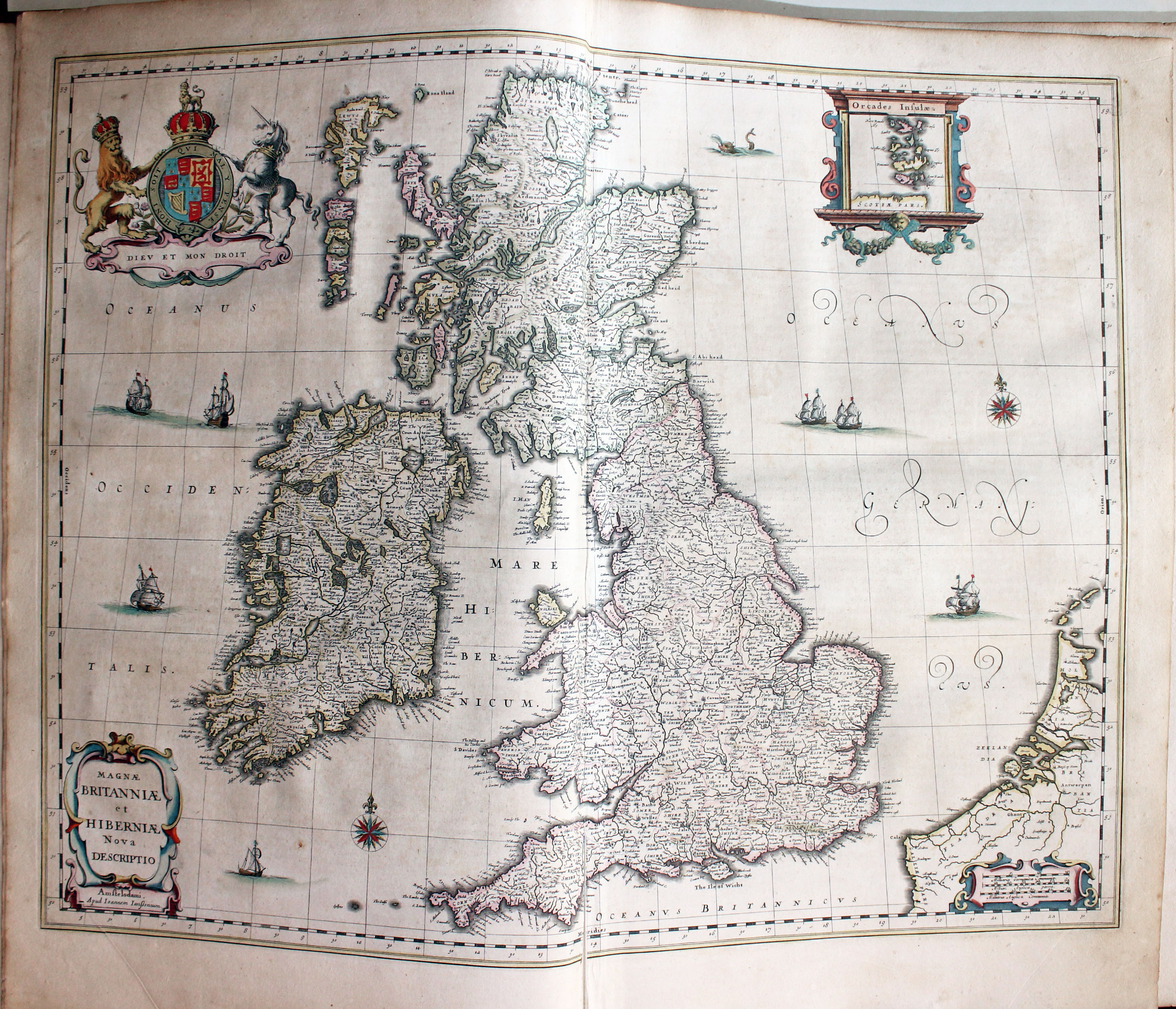Map of the British Isles by Jan Jansson 1647