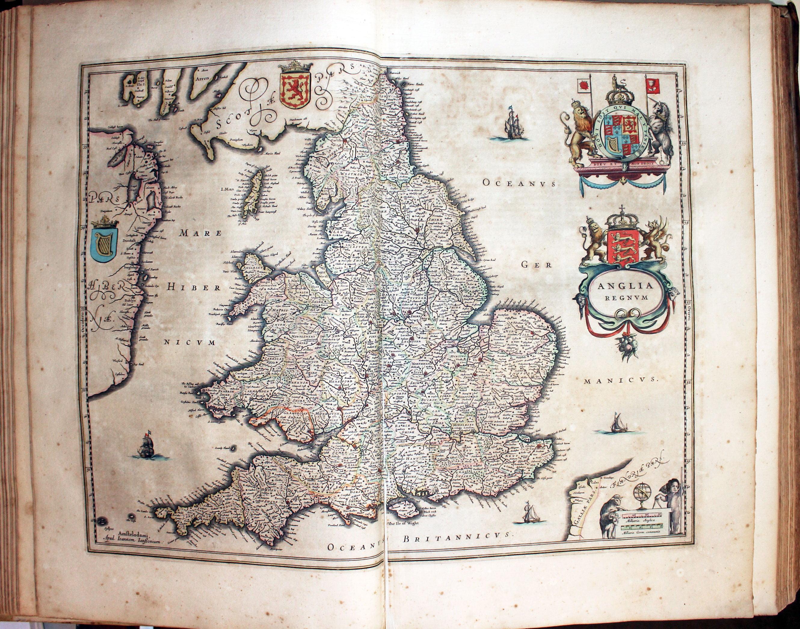 Map of the England and Wales by Jan Jansson 1647