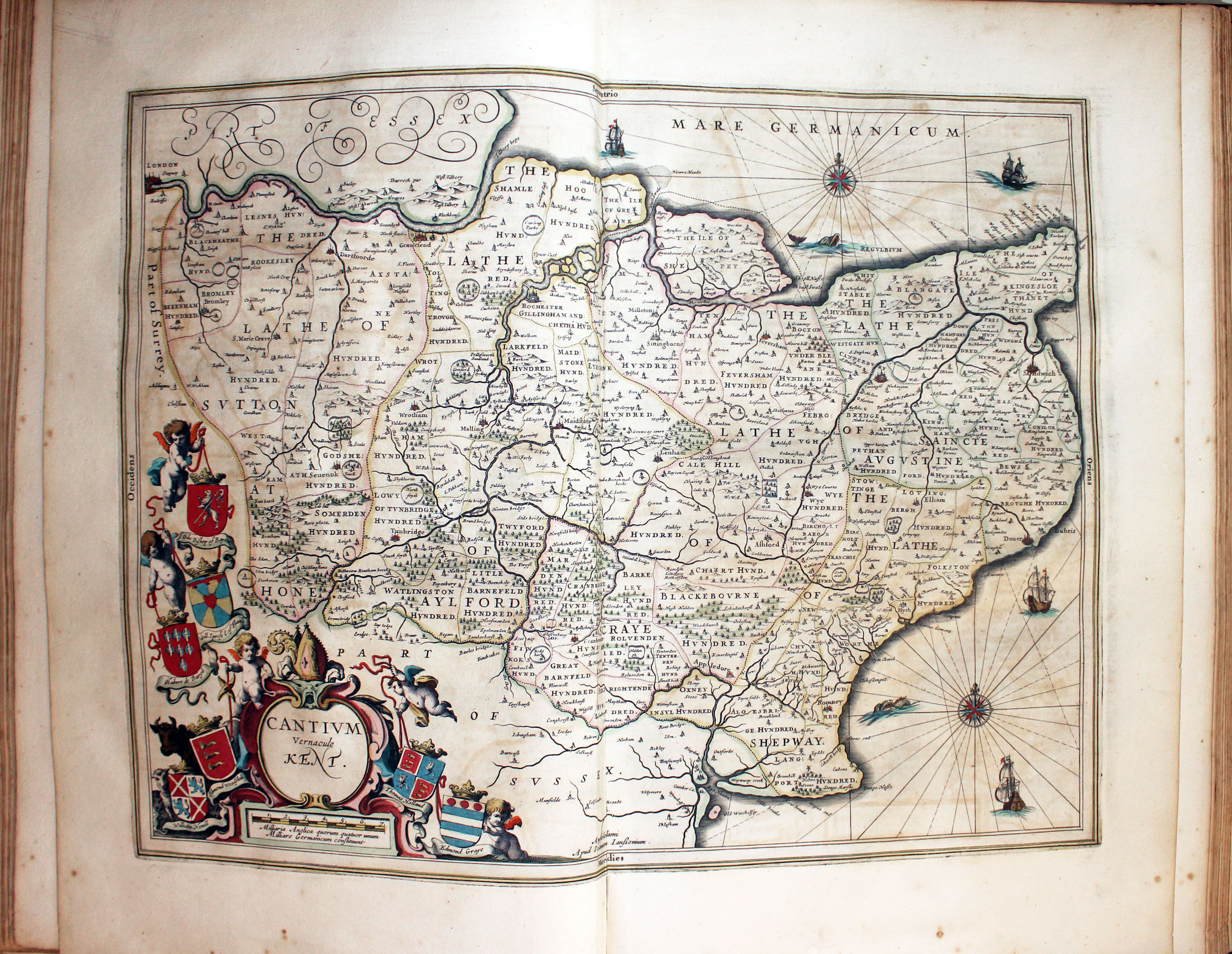Map of Kent by Jan Jansson 1647