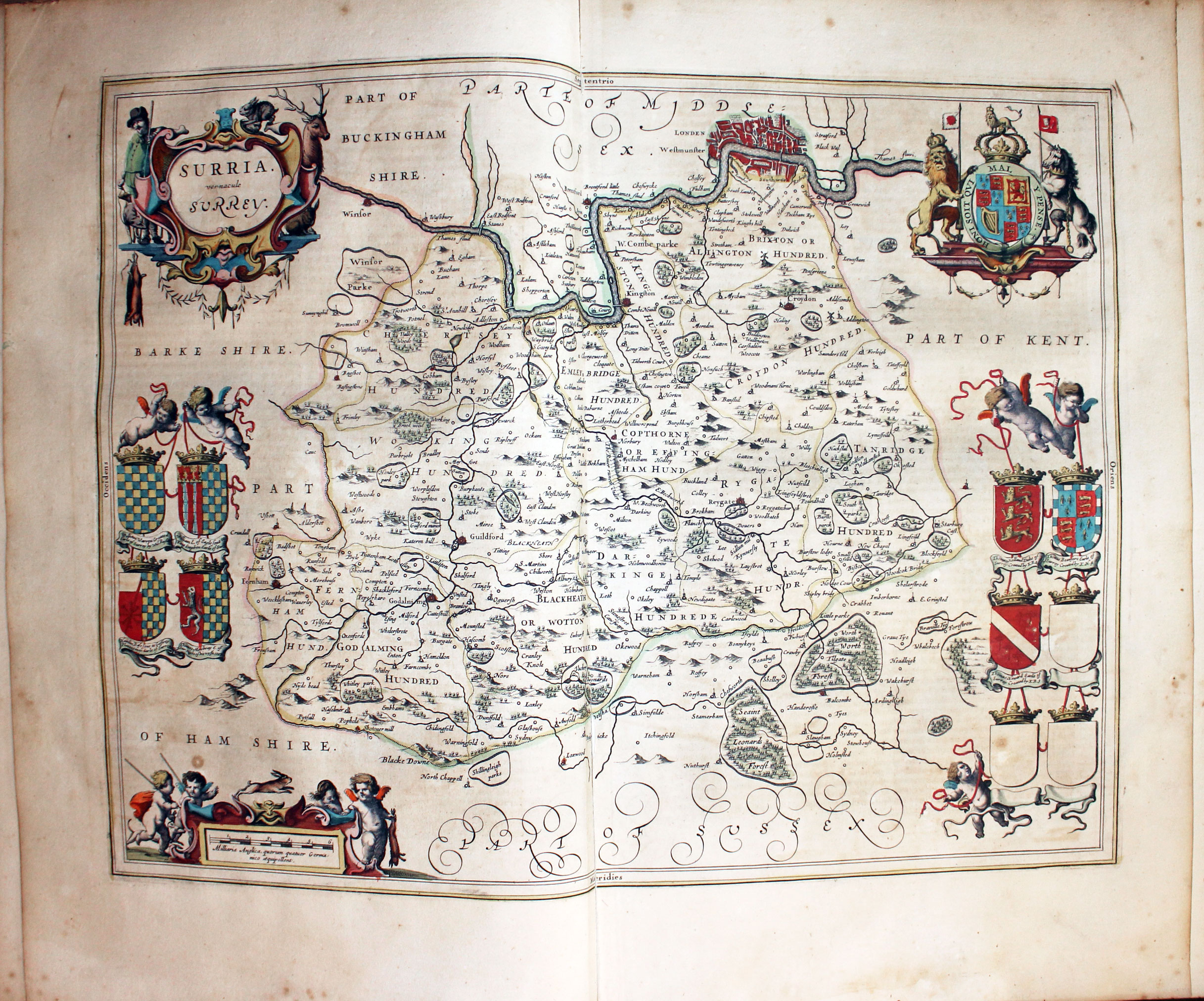Map of Surrey by Jan Jansson 1647
