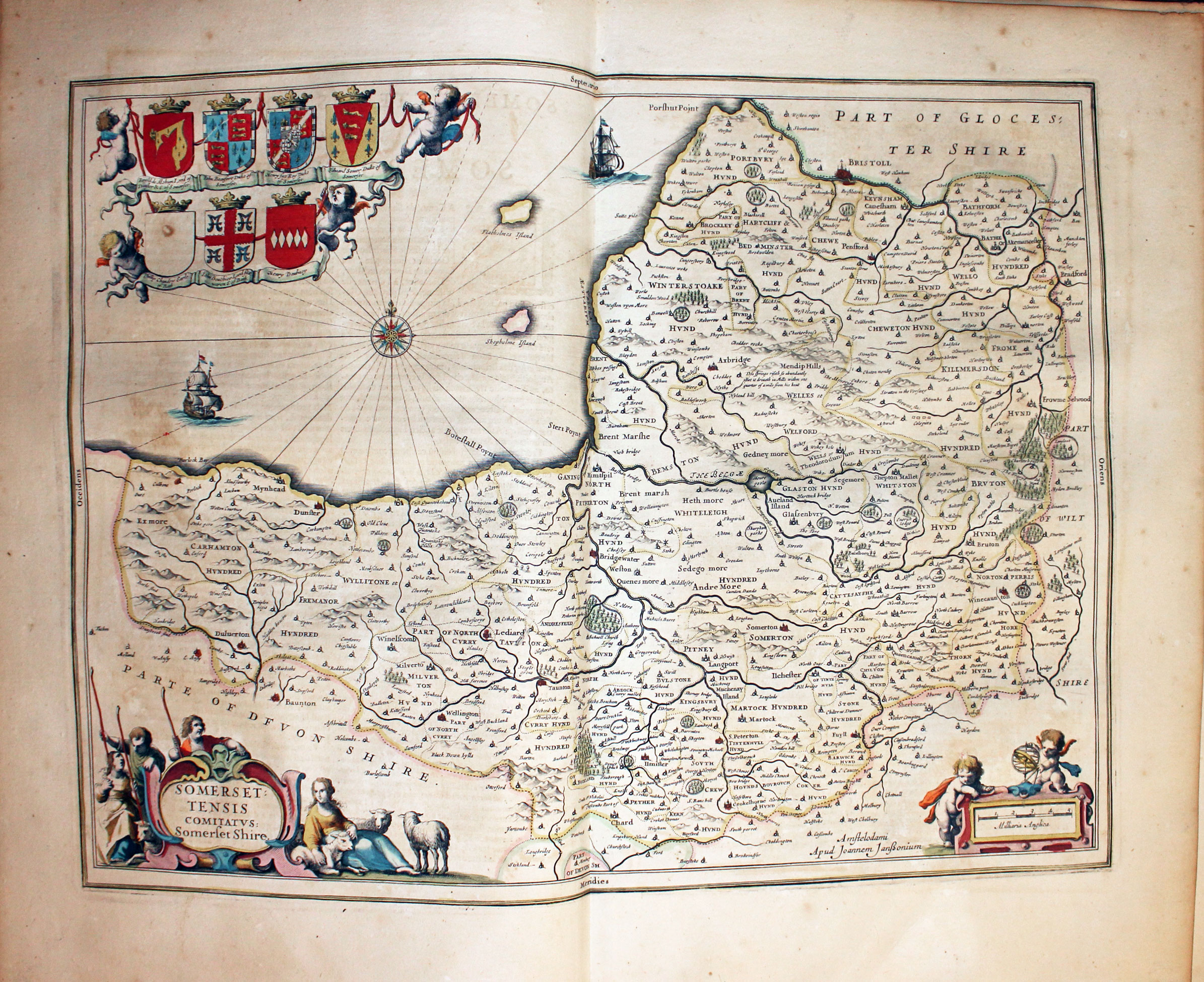 Map of Somersetshire by Jan Jansson 1647