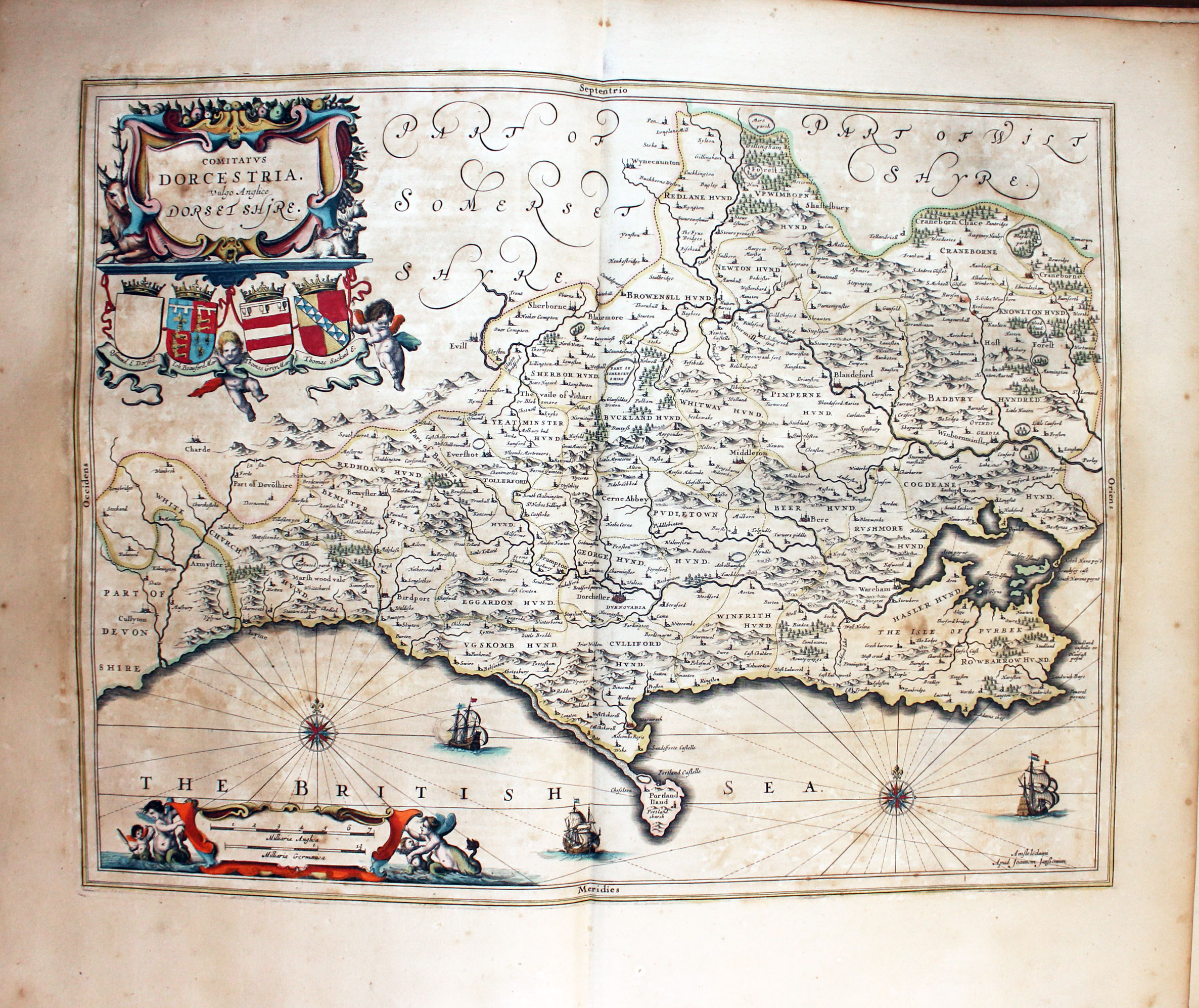 Map of Dorsetshire by Jan Jansson 1647