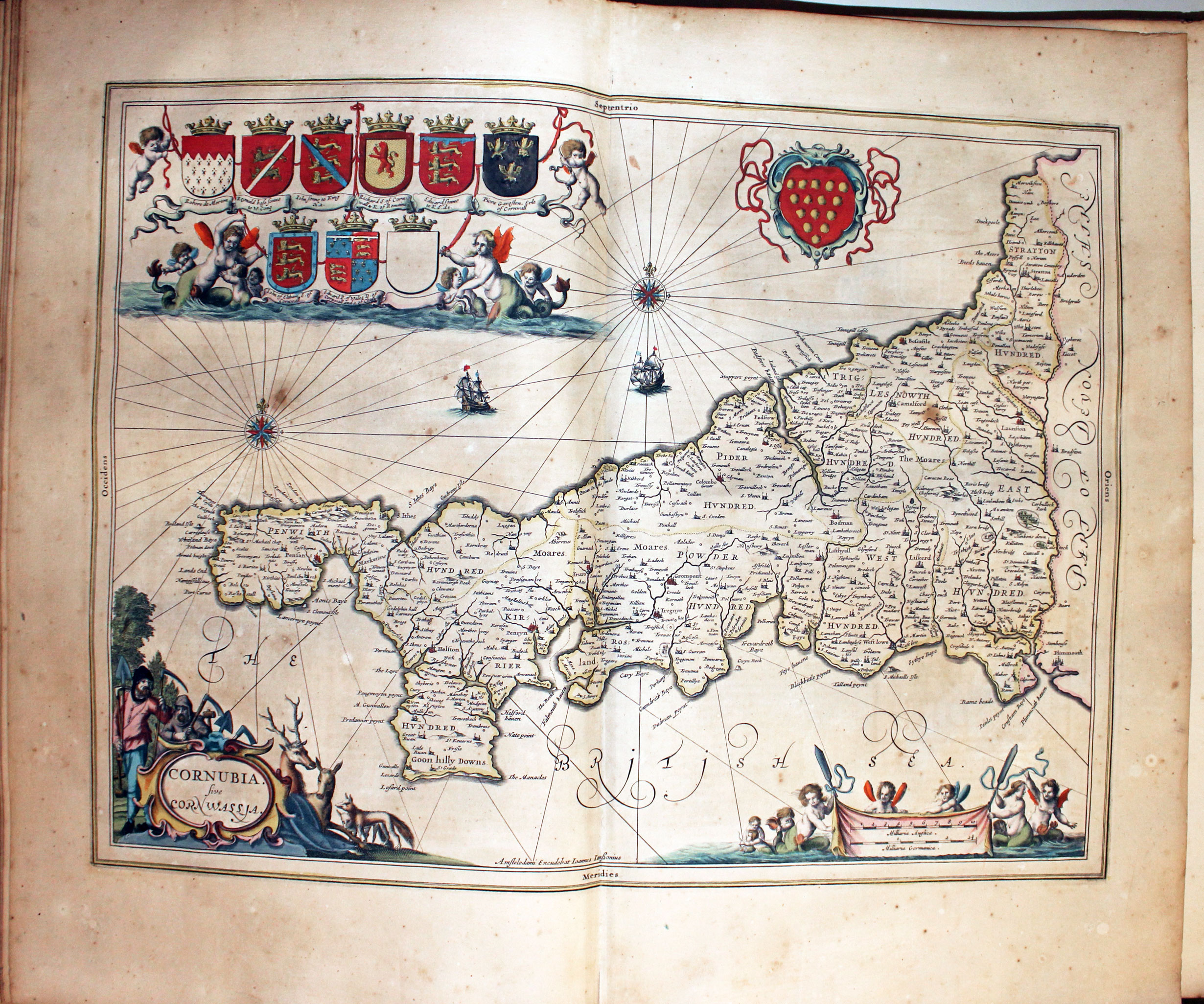 Map of Cornwall by Jan Jansson 1647