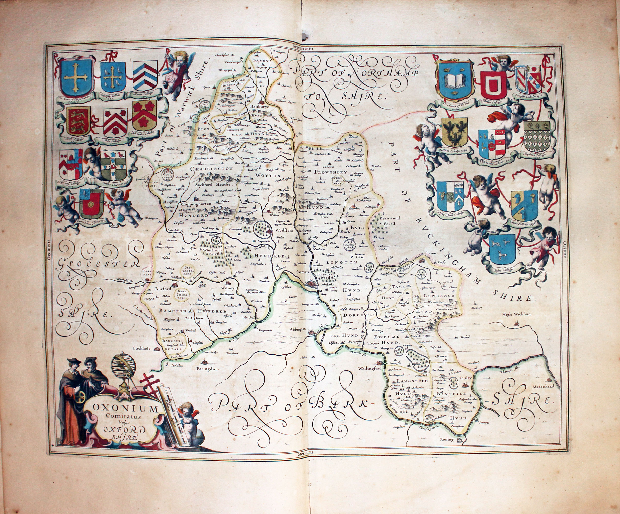 Map of Oxfordshire by Jan Jansson 1647