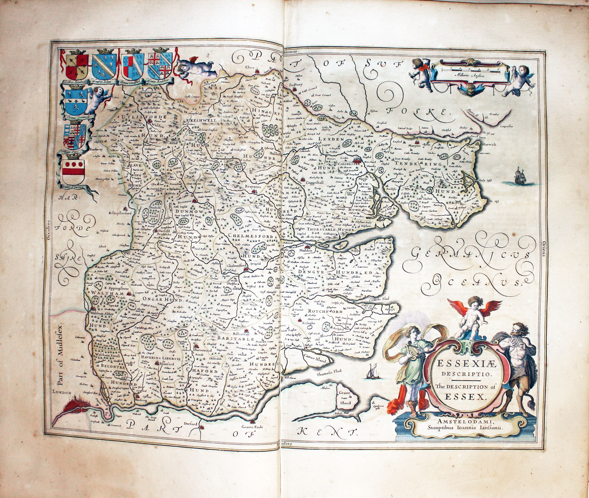 Map of Essex by Jan Jansson 1647
