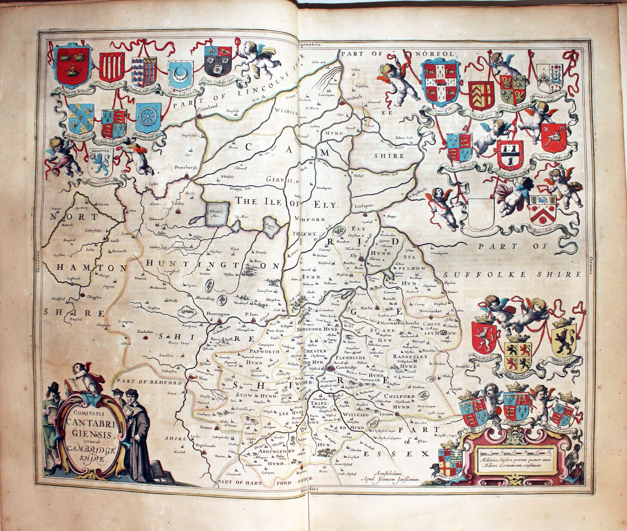 Map of Cambridgeshire by Jan Jansson 1647