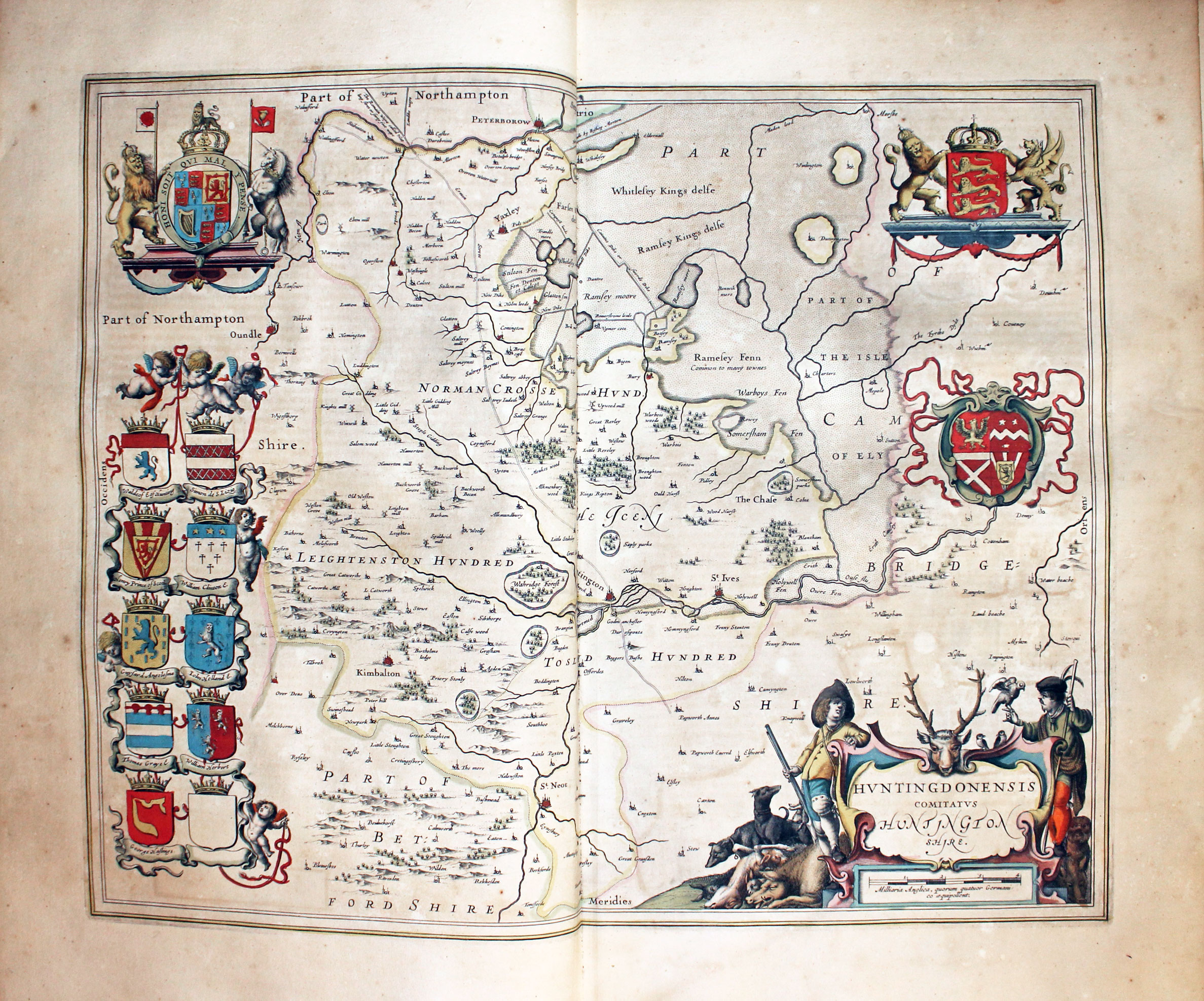 Map of Huntingdonshire by Jan Jansson 1647