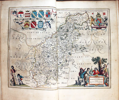 Map of the Northamptonshire by Jan Jansson 1647