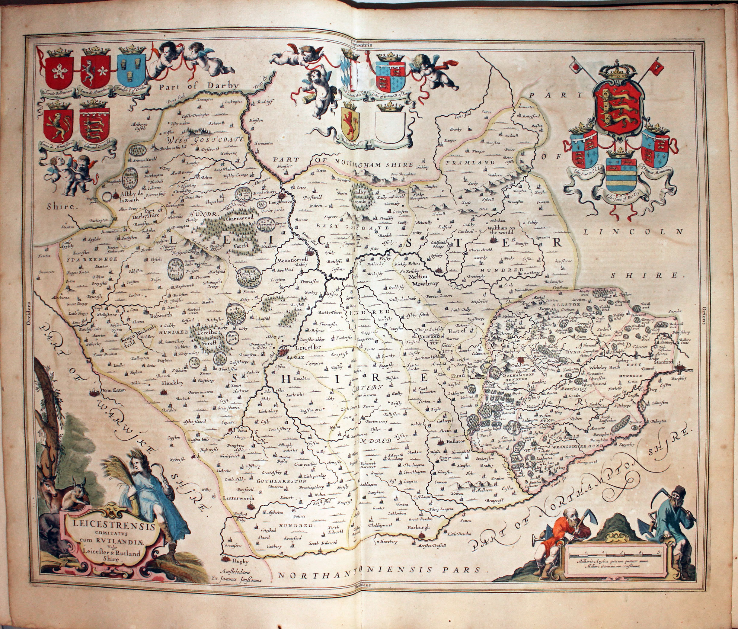 Map of Leicestershire and Rutlandshire by Jan Jansson 1647