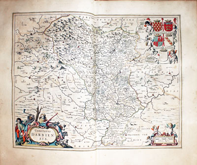  Map of Derbyshire by Jan Jansson 1647 