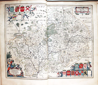Map of Worcestershire and Warwickshire by Jan Jansson 1647