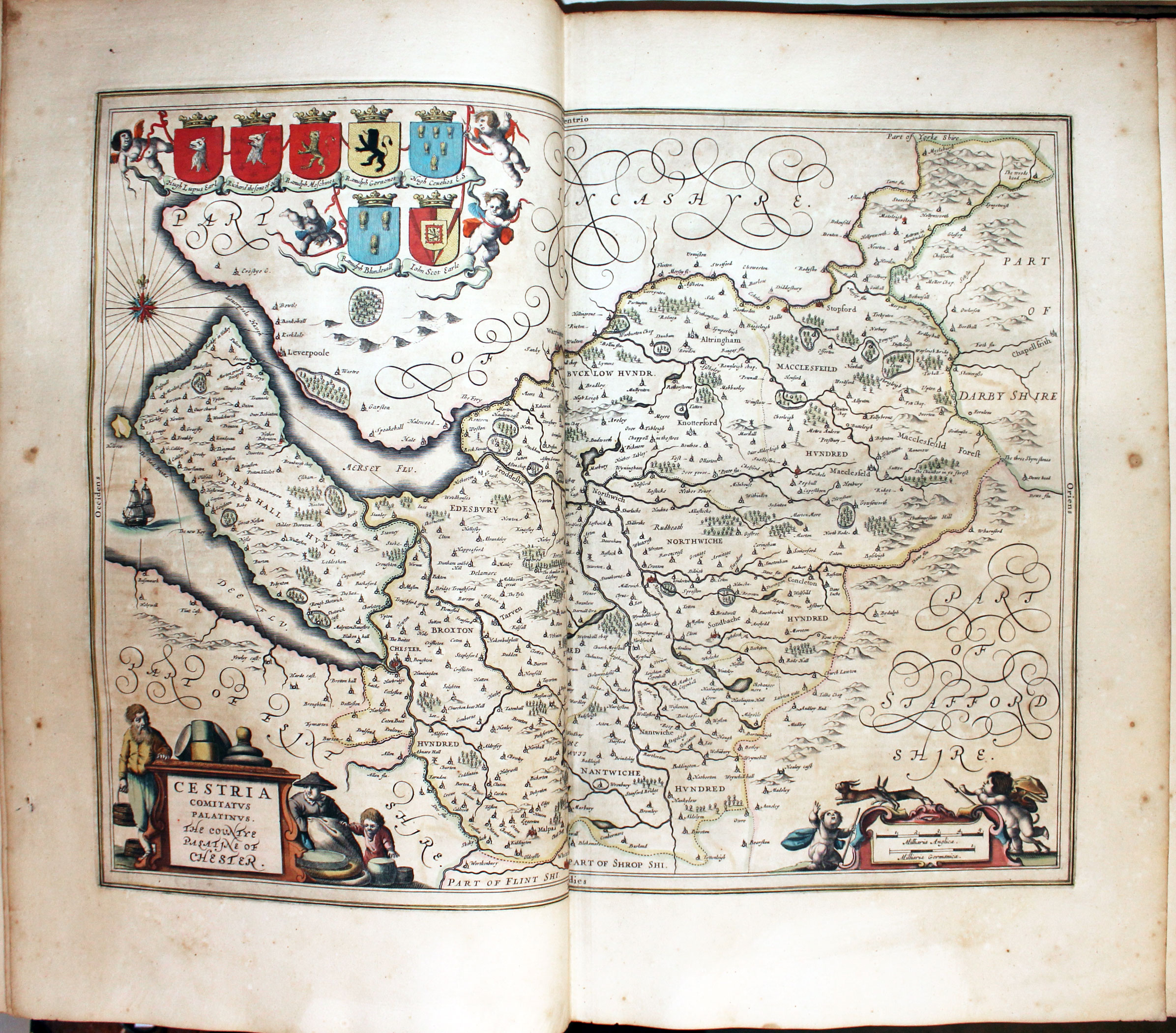 Map of Cheshire by Jan Jansson 1647
