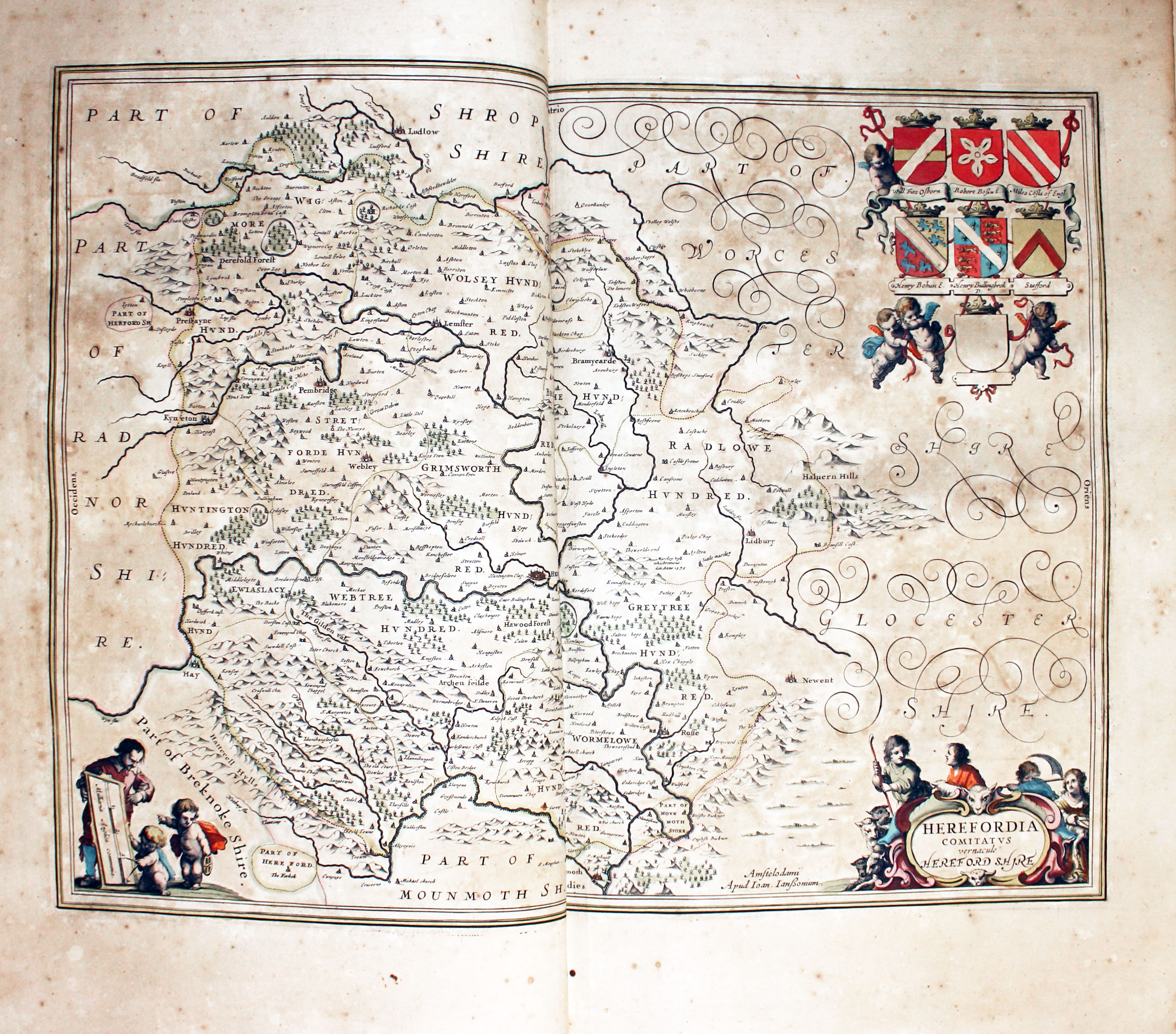 Map of Herfordshire by Jan Jansson 1647