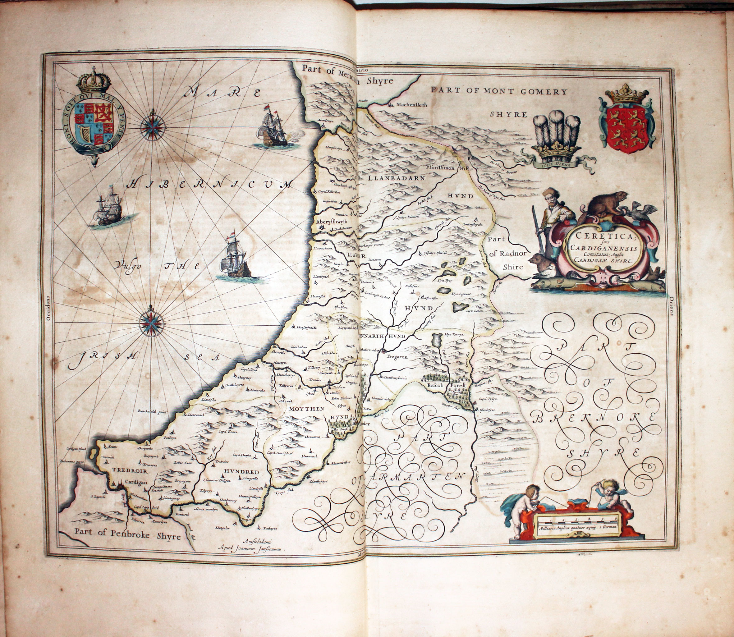 Map of Cardiganshire by Jan Jansson 1647