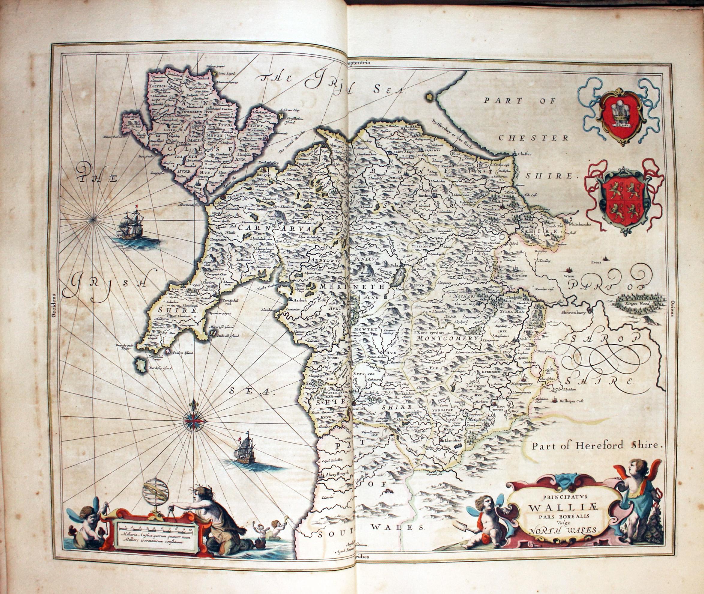 Map of North Wales by Jan Jansson 1647