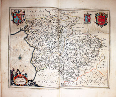  Map of Montgomeryshire and Merionethshire by Jan Jansson 1647 