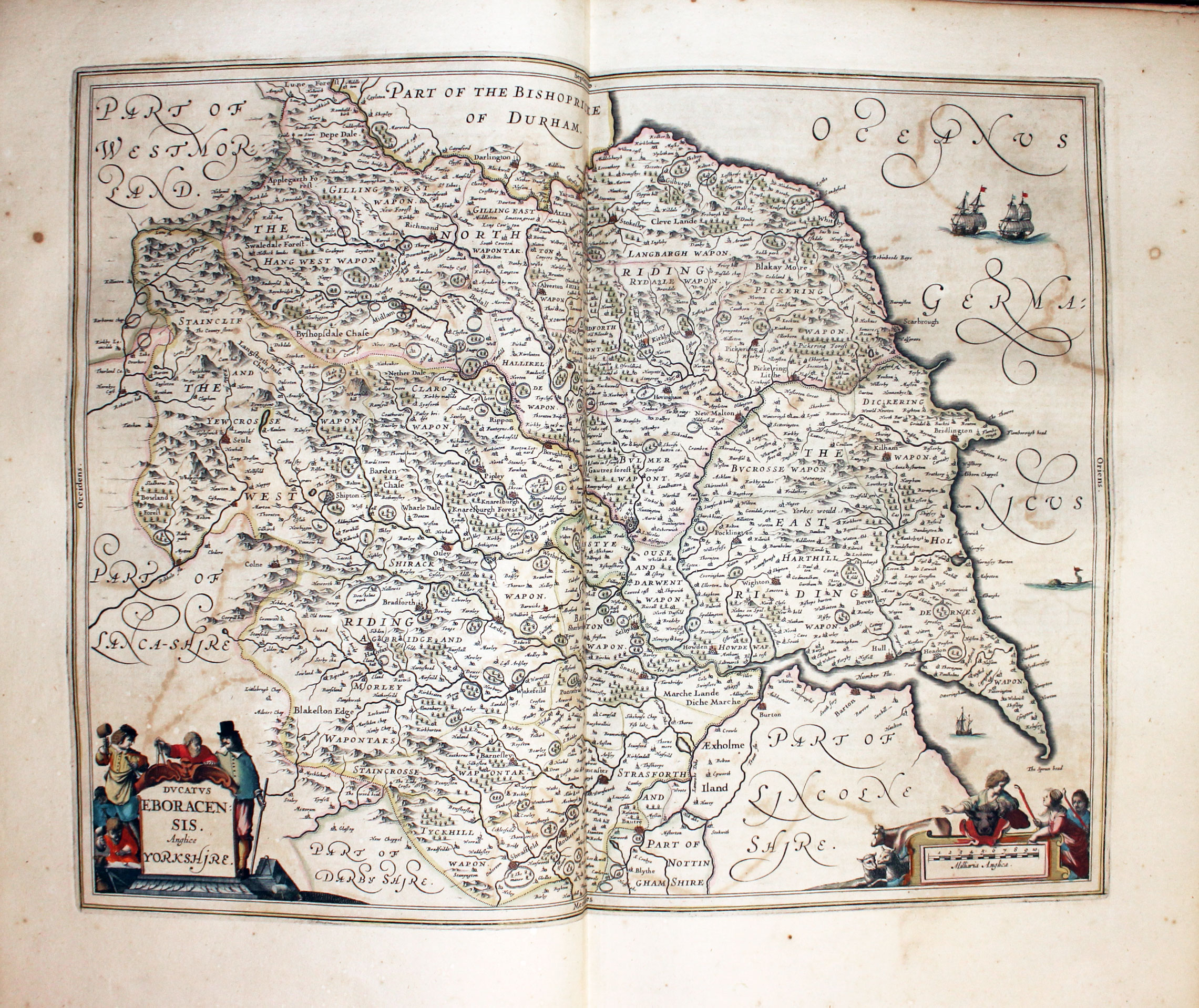 Map of Yorkshire by Jan Jansson 1647