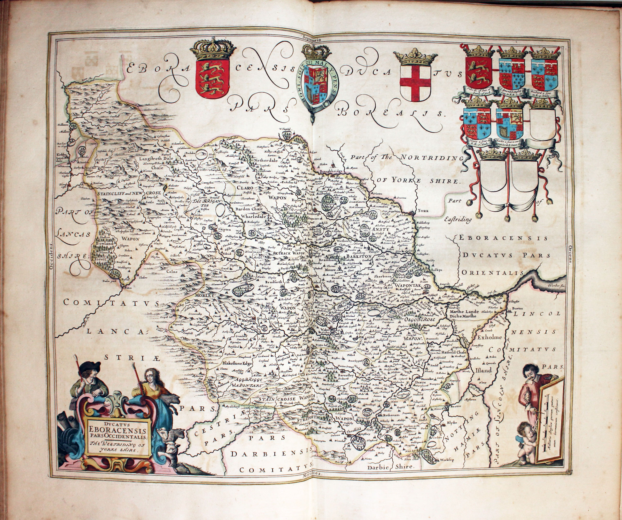 Map of Yorkshire West Riding by Jan Jansson 1647