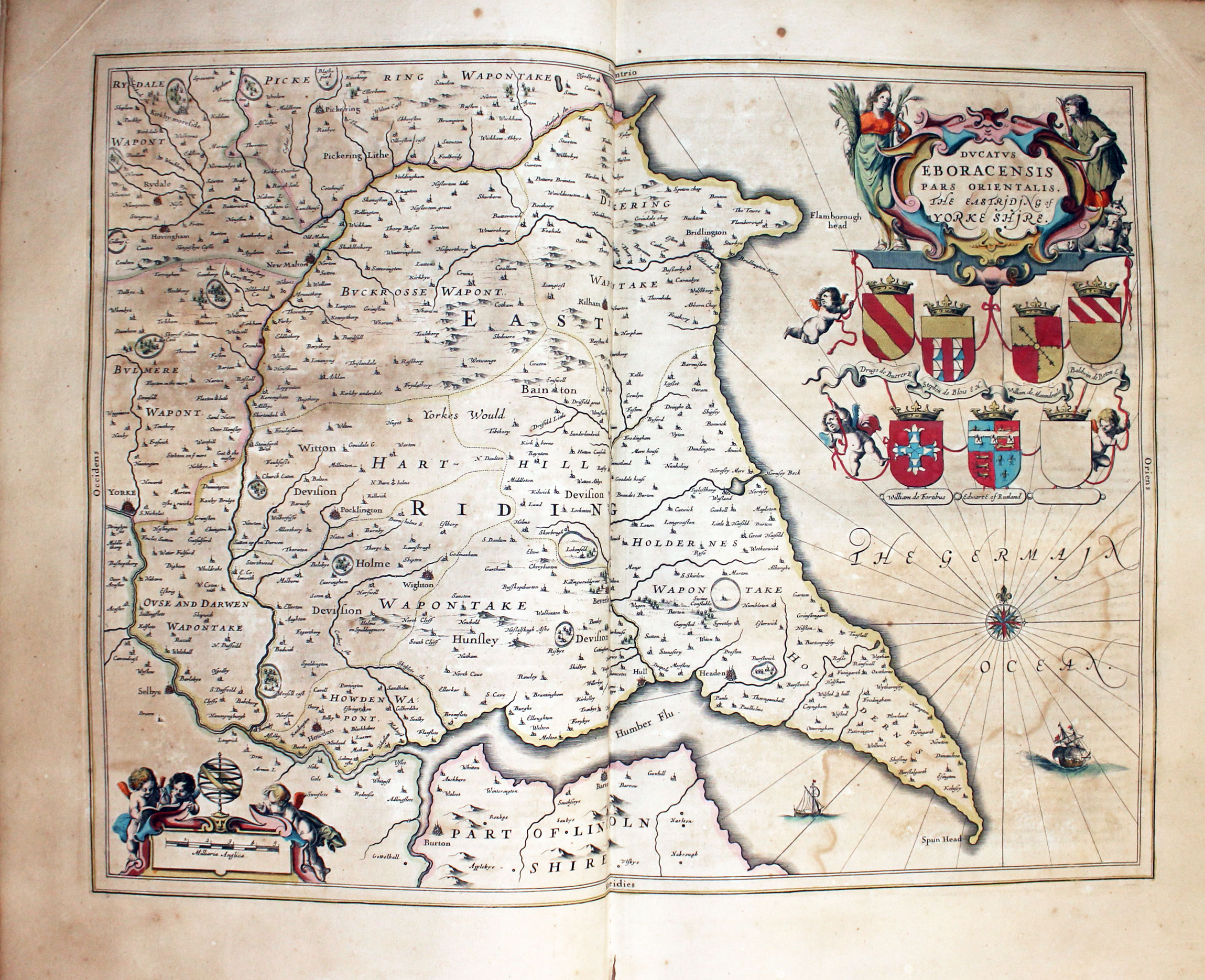Map of Yorkshire East Riding by Jan Jansson 1647