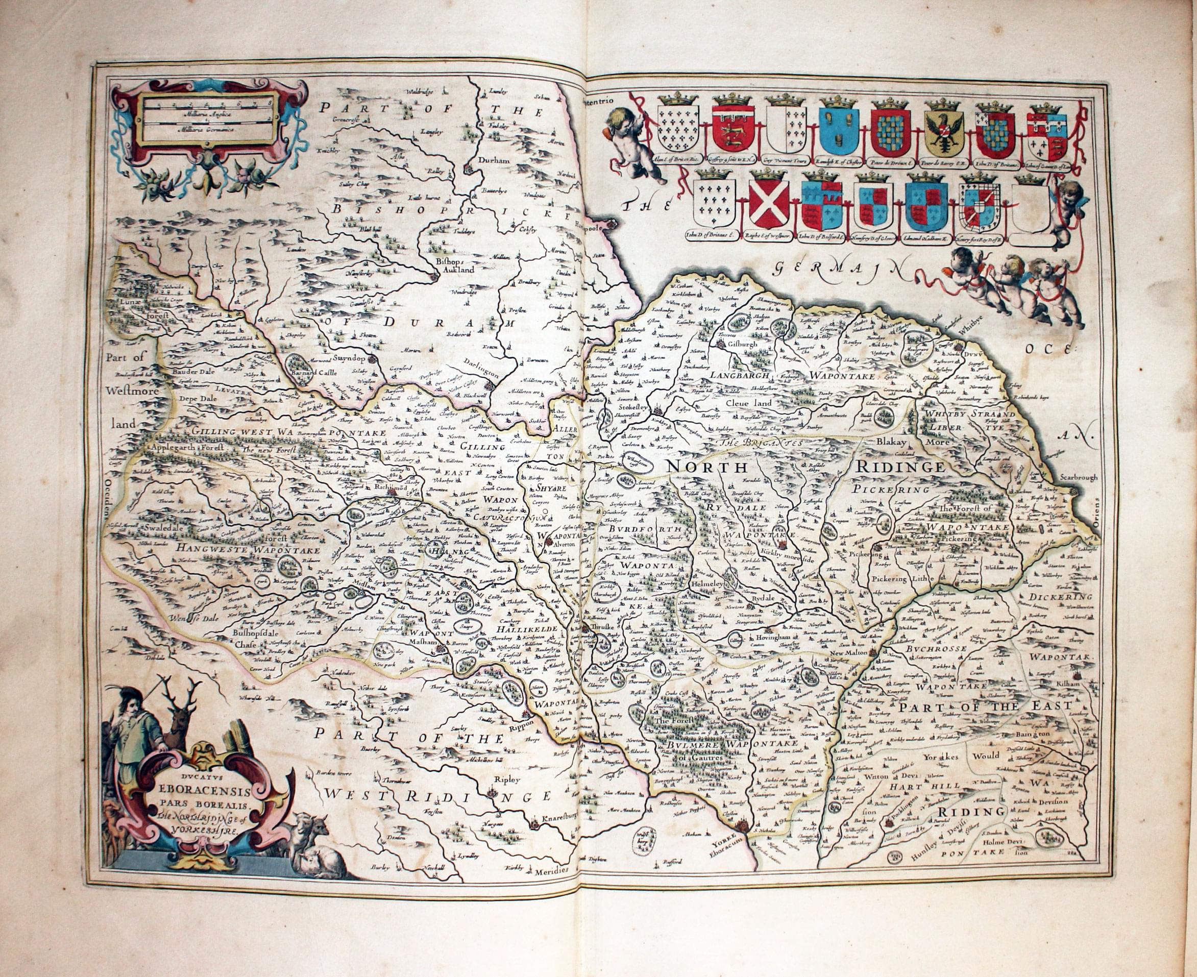 Map of Yorkshire North Riding by Jan Jansson 1647