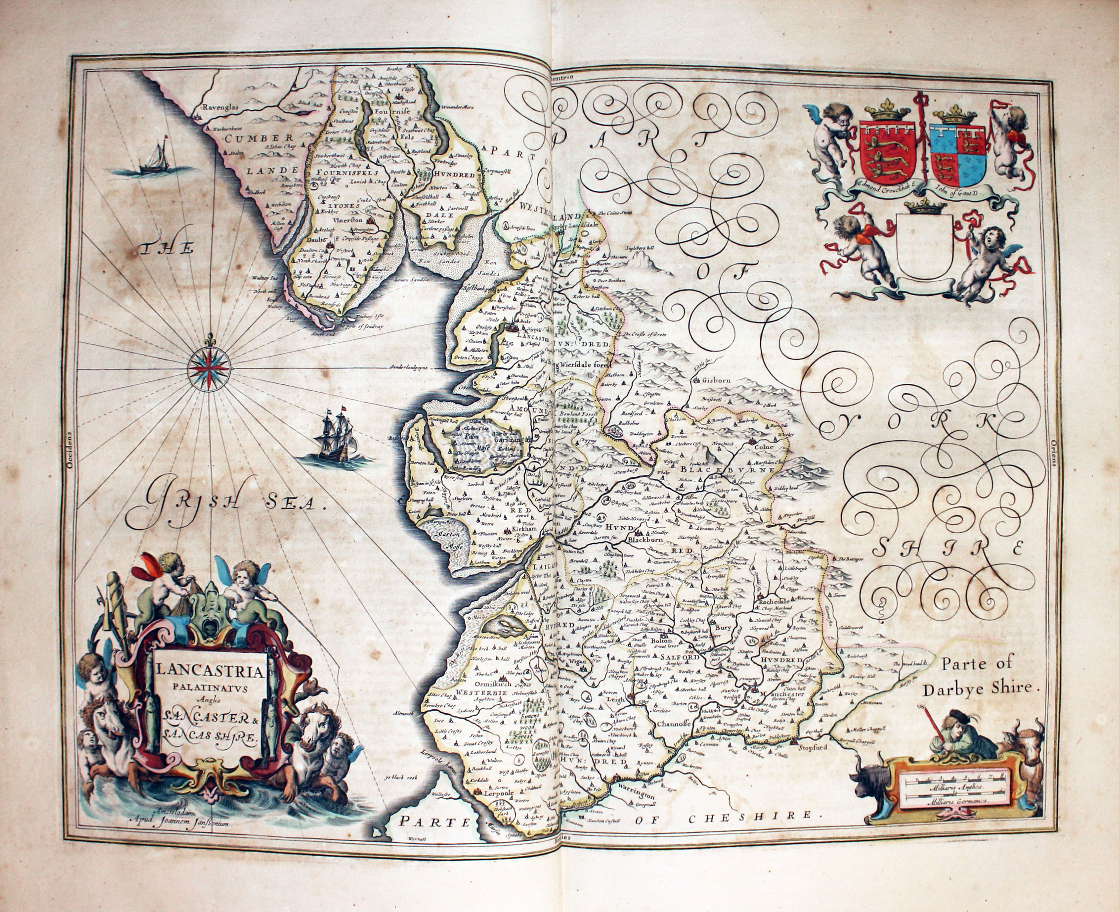 Map of Lancashire by Jan Jansson 1647