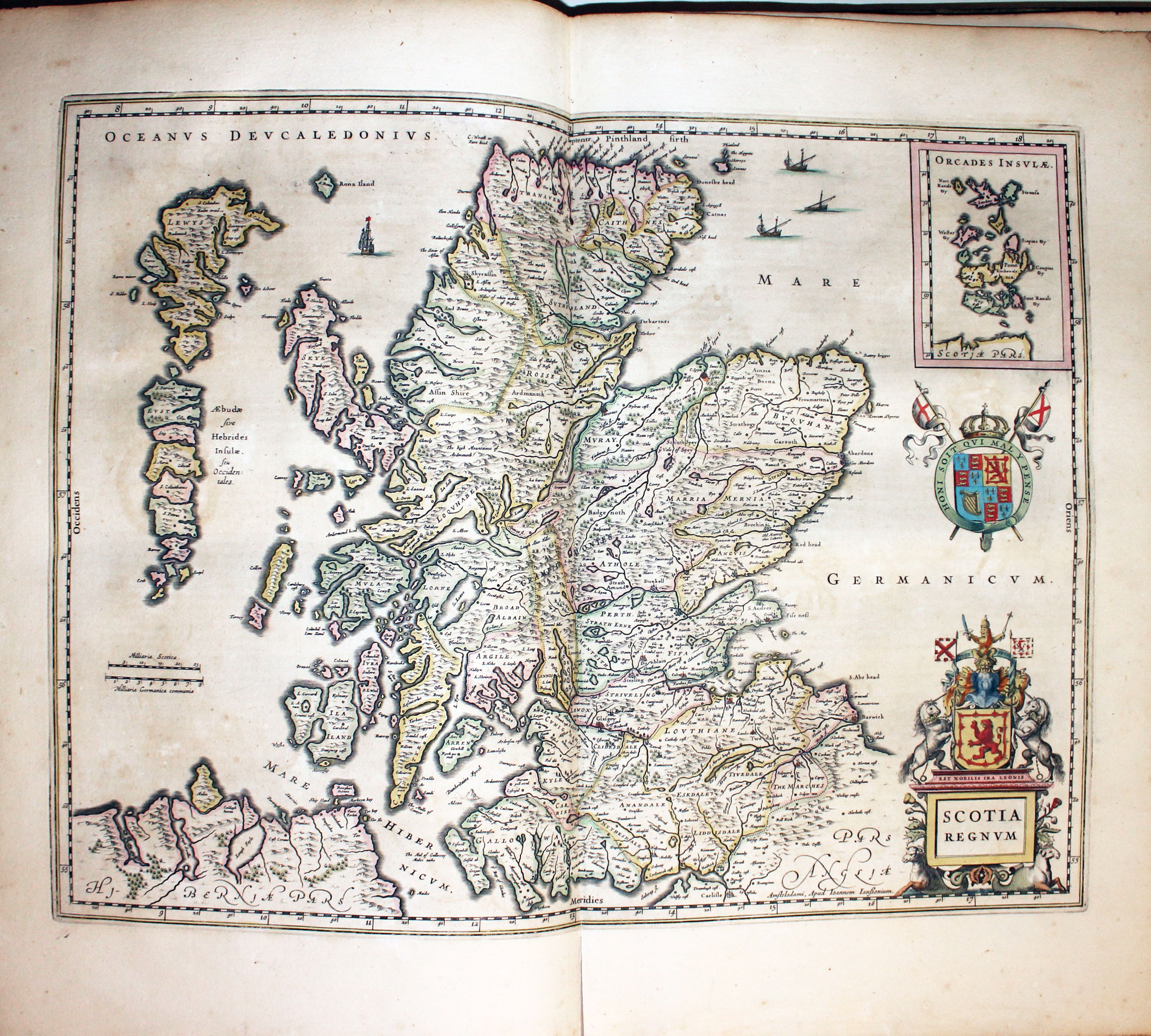 Map of Scotland by Jan Jansson 1647