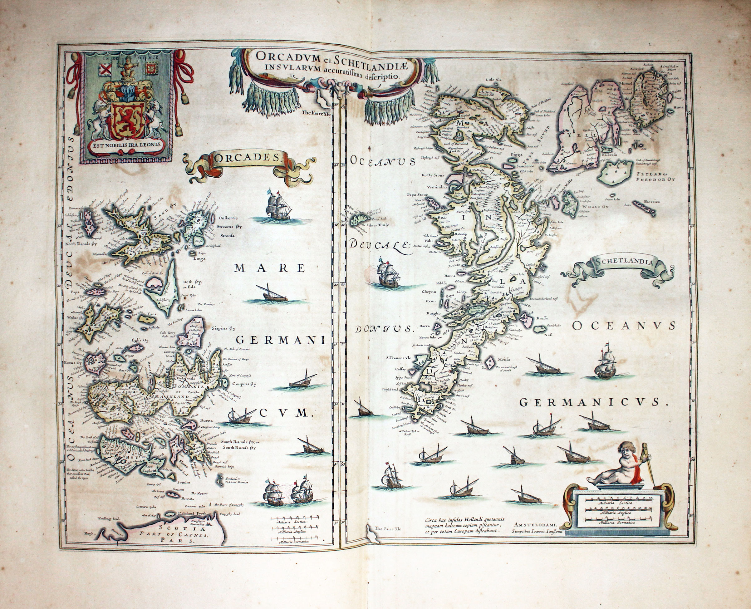 Map of Orkney and Shetland Islands by Jan Jansson 1647