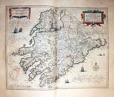  Map of Province of Munster by Jan Jansson 1647 