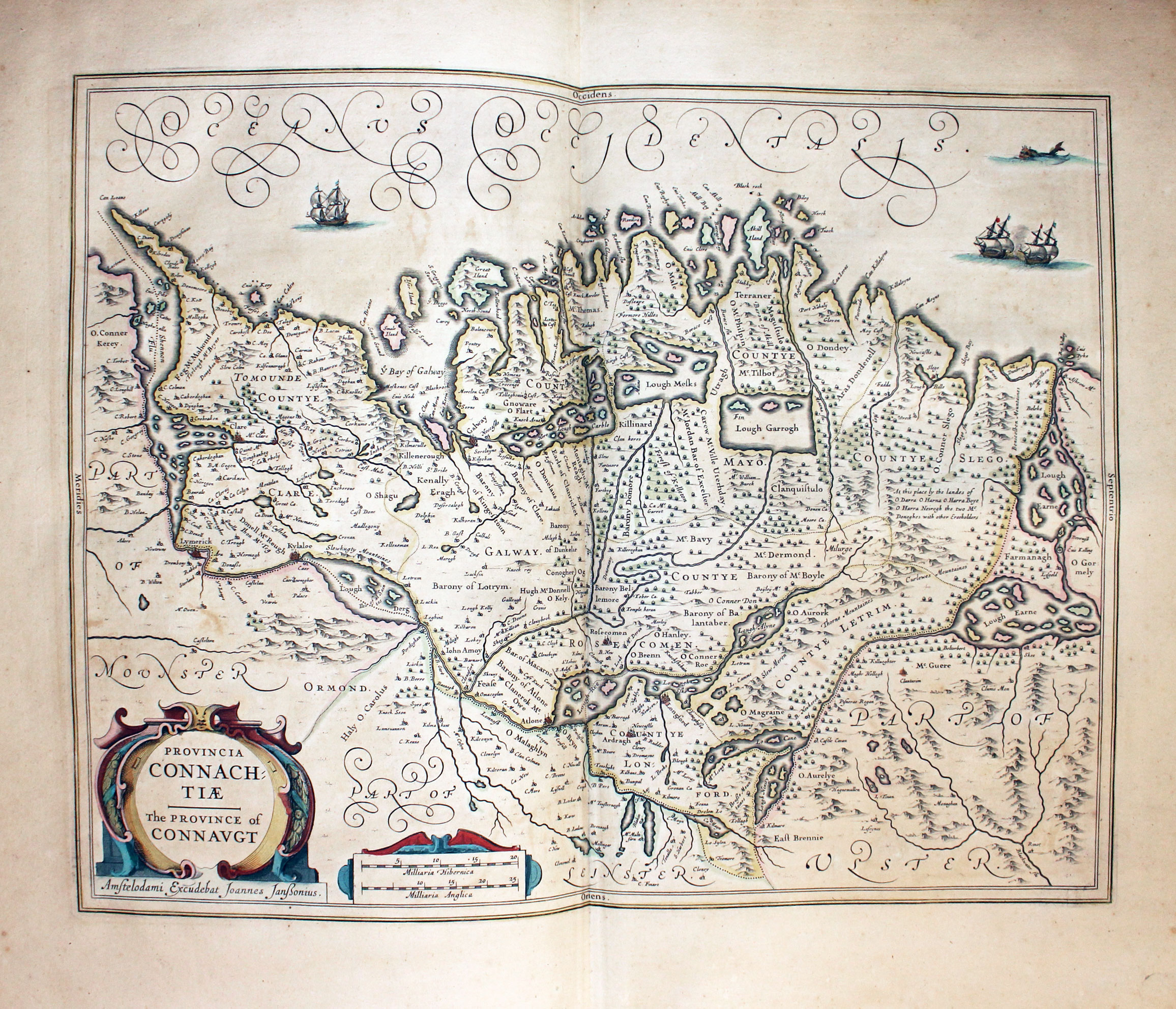Map of Province of Connaught by Jan Jansson 1647