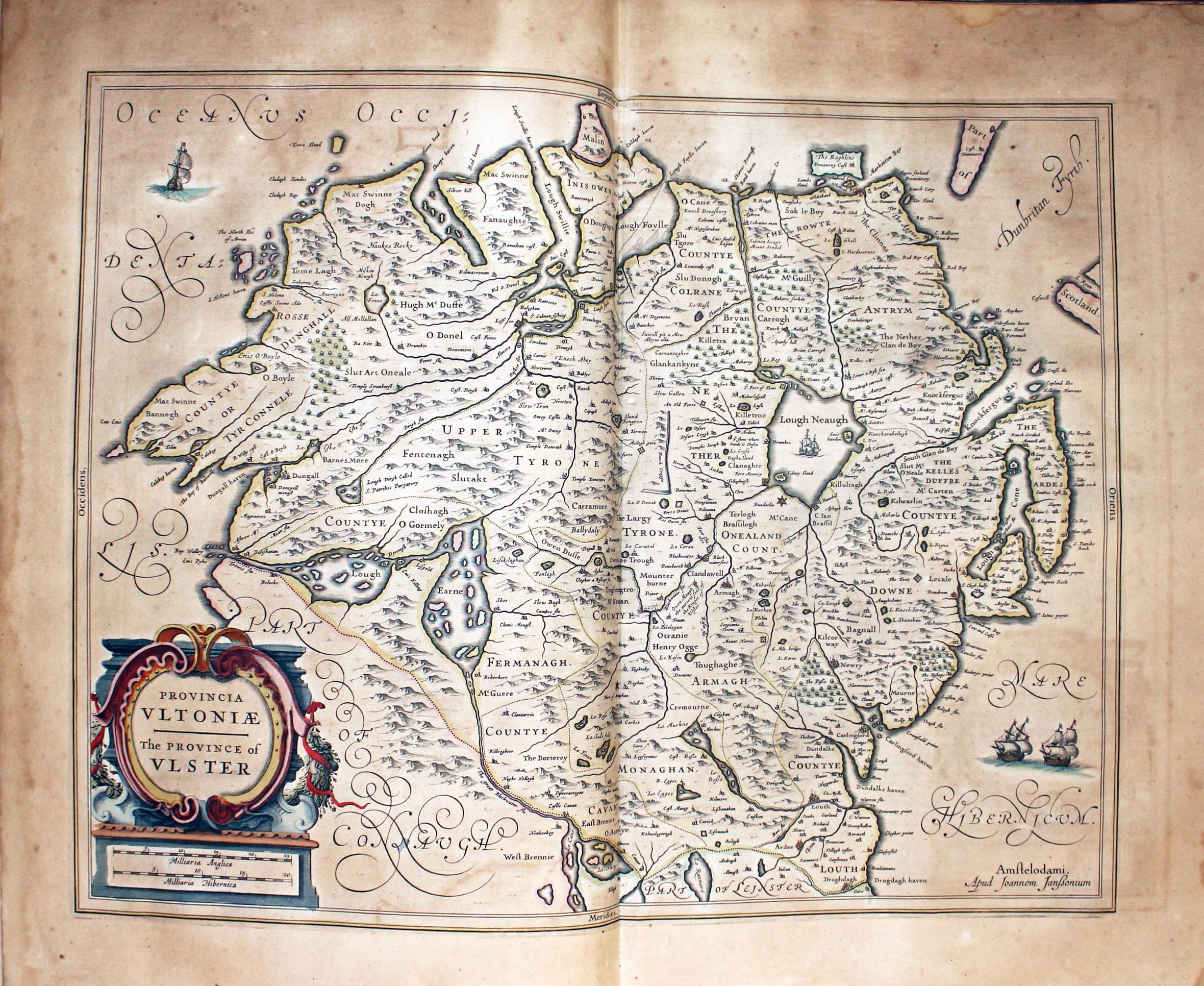 Map of Province of Ulster by Jan Jansson 1647