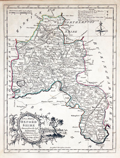 Map of Oxfordshire by Thomas Kitchin 1765
