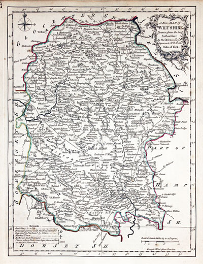 Map of Wiltshire by Thomas Kitchin 1765