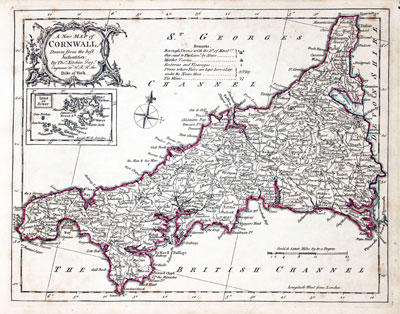 Map of Cornwall by Thomas Kitchin 1765