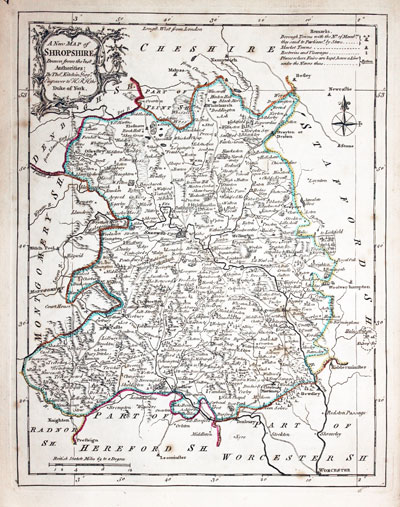  Map of Shropshire  by Thomas Kitchin 1765 