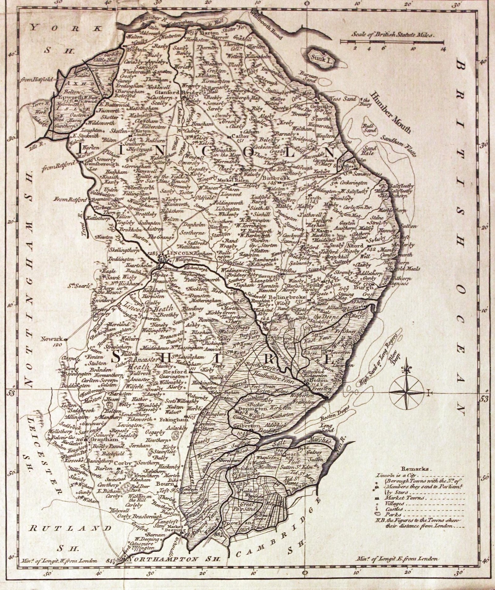 Lincolnshire, Thomas Kitchin & J C Capper 1769