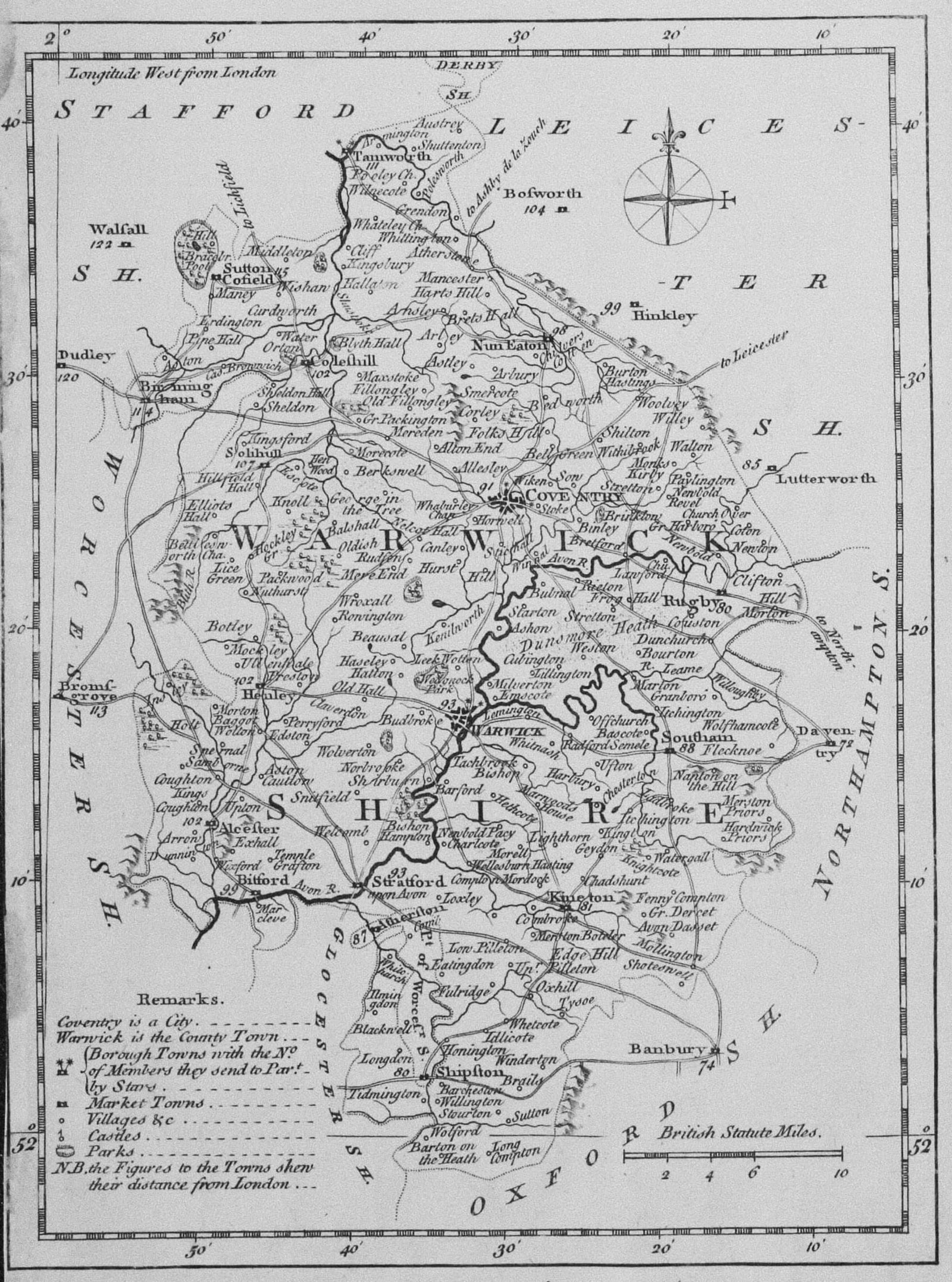 Warwickshire, Thomas Kitchin & J C Capper 1769