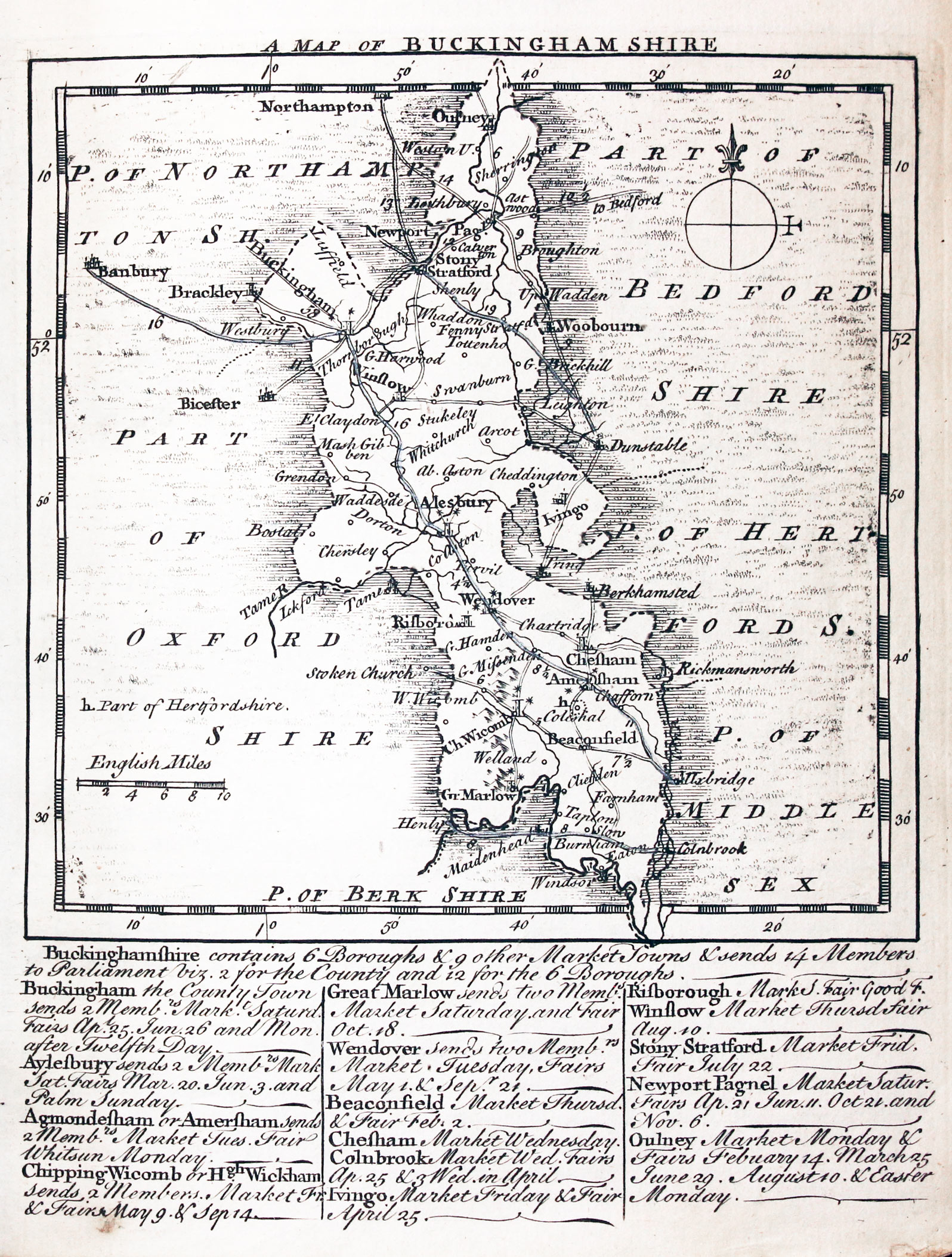 Buckinghamshire by Thomas Kitchin and Thomas Jeffereys 1749