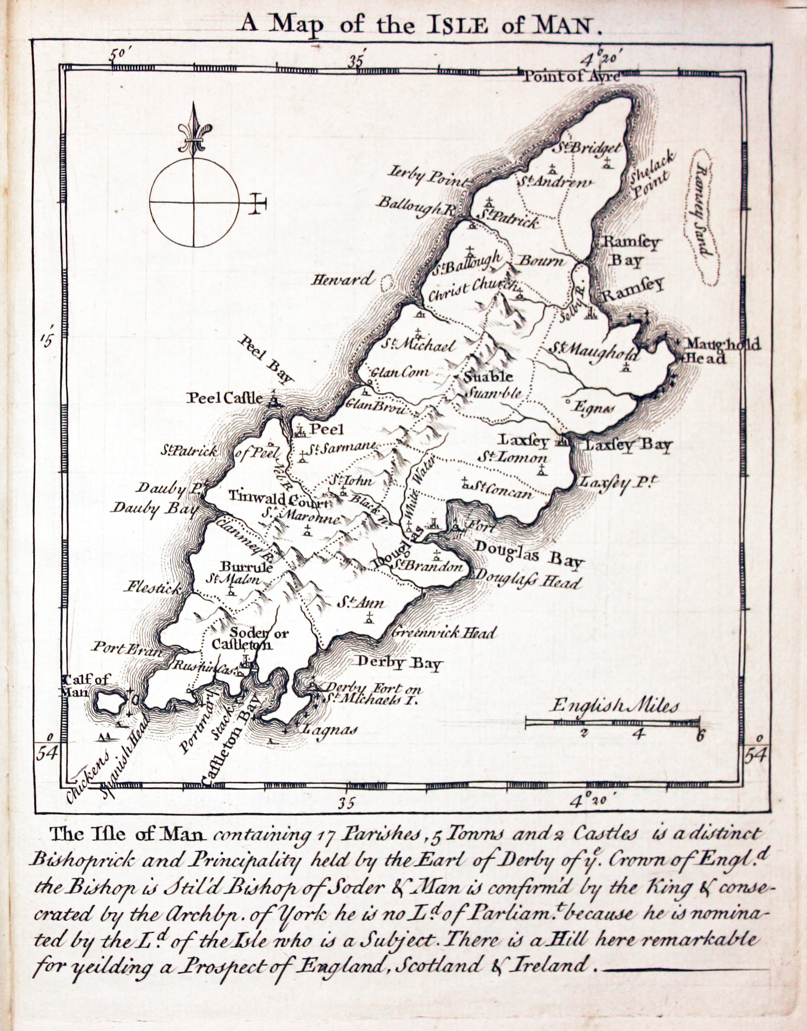 Map of Isle of Man by Thomas Kitchin and Thomas Jeffereys 1749