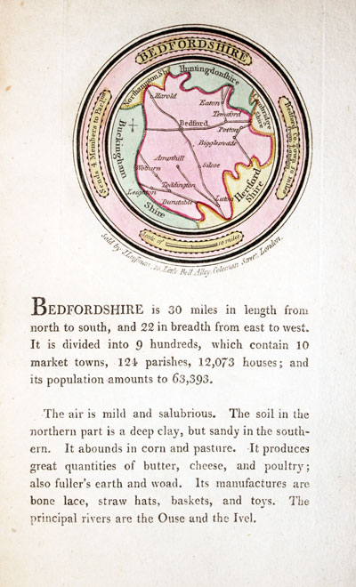Map of Bedfordshire by John Luffman 1803