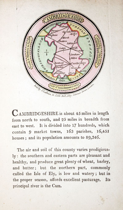 Map of Cambridgeshire by John Luffman 1803