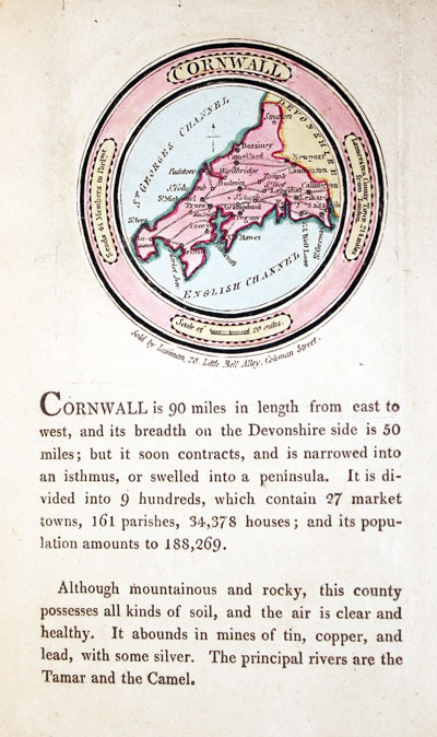 Map of Cornwall by John Luffman 1803