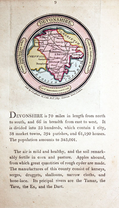 Map of Devonshire by John Luffman 1803